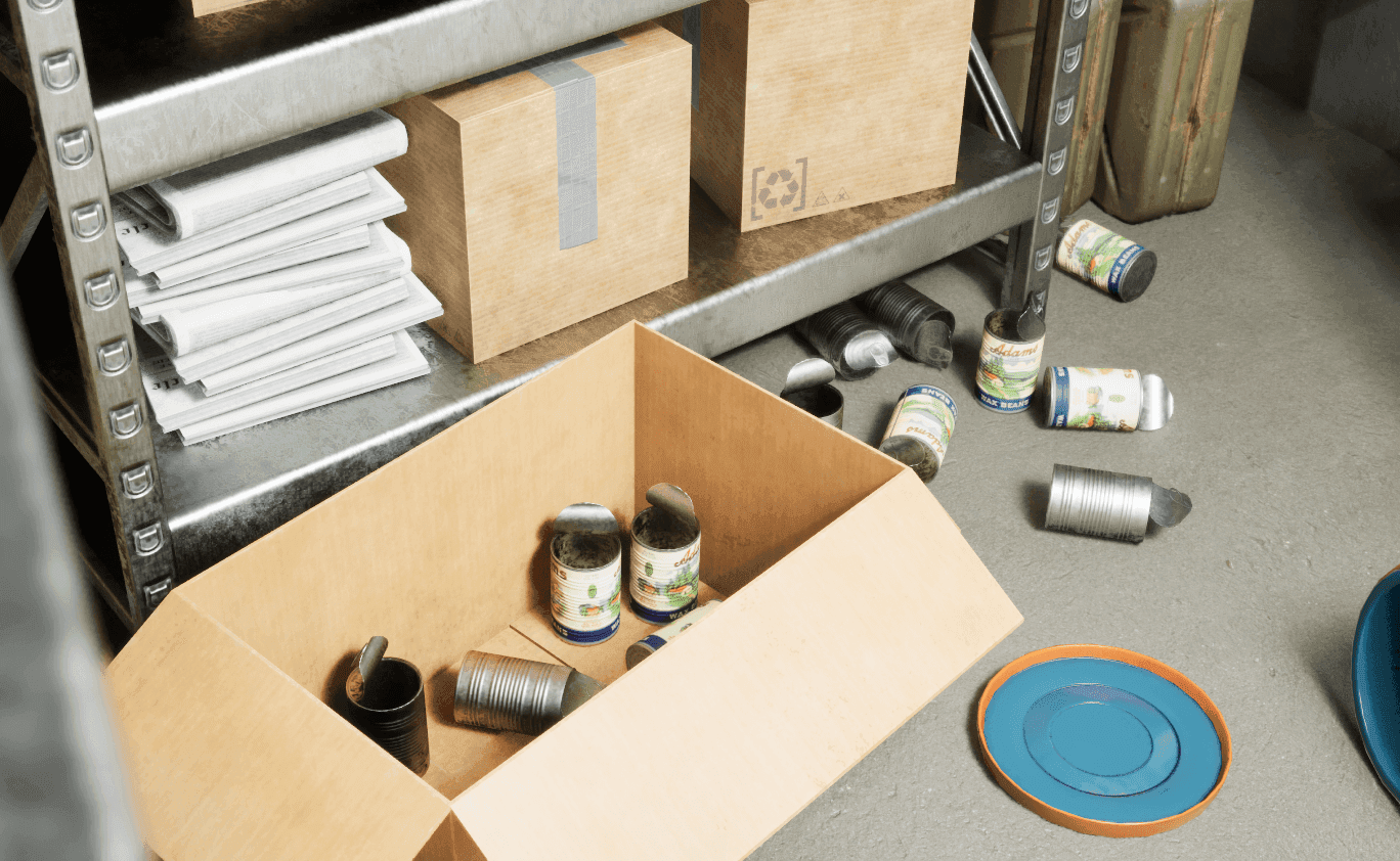 image of a box with empty cans